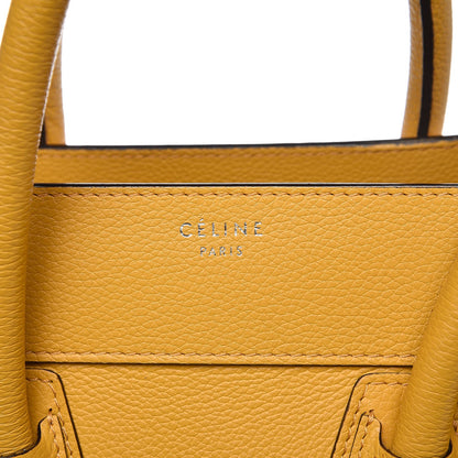 Celine Drummed Calfskin Mini Luggage Ocre 8 of 11