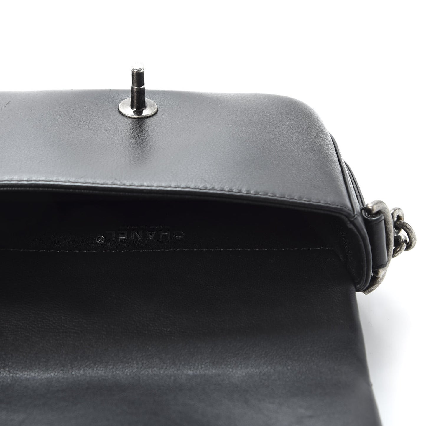 Calfskin Quilted Small Rock My Shoulder Flap Black