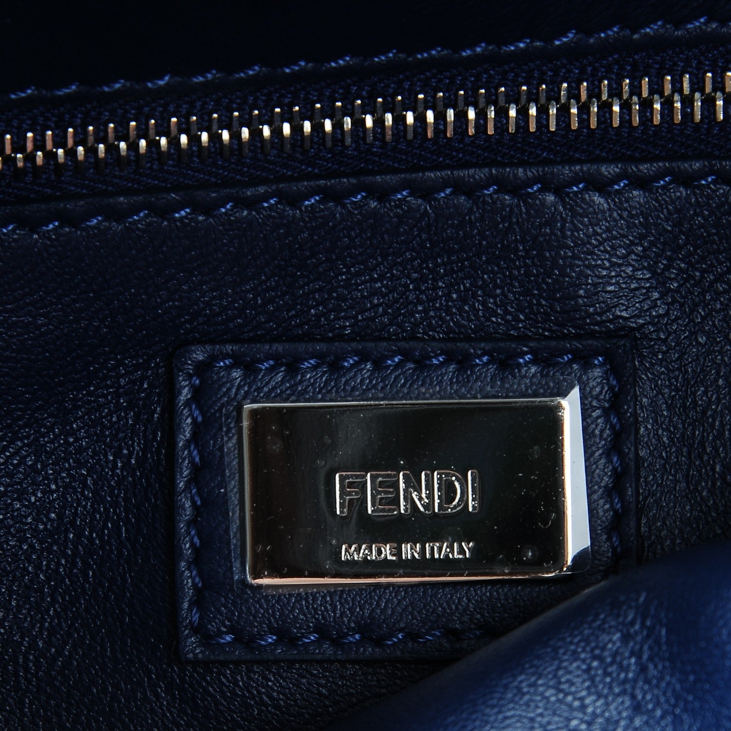 Fendi Nappa Beaded Flowers Mini Peekaboo Iconic Satchel True Blue 7 of 7