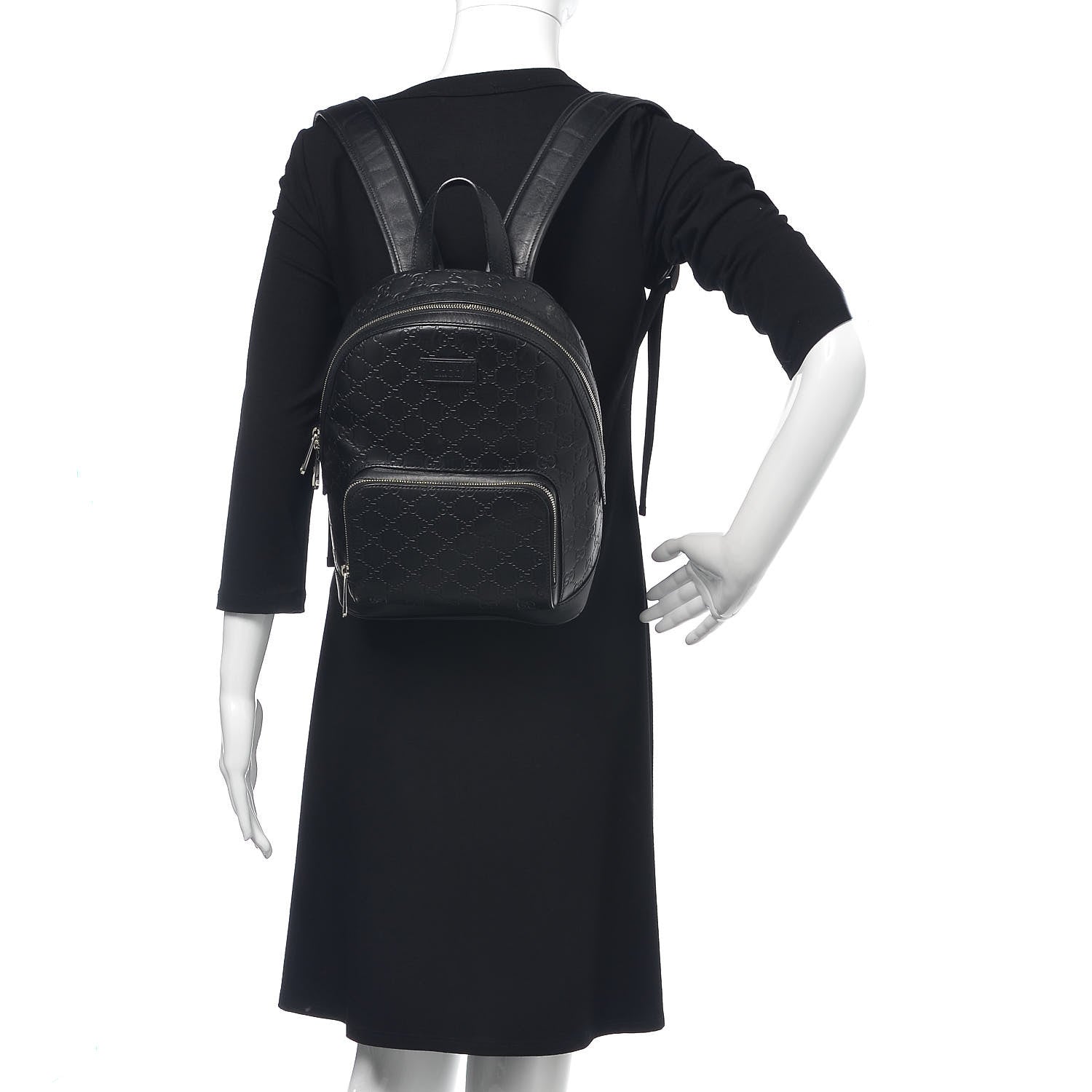 Gucci Guccissima Signature Small Day Backpack Black 2 of 12
