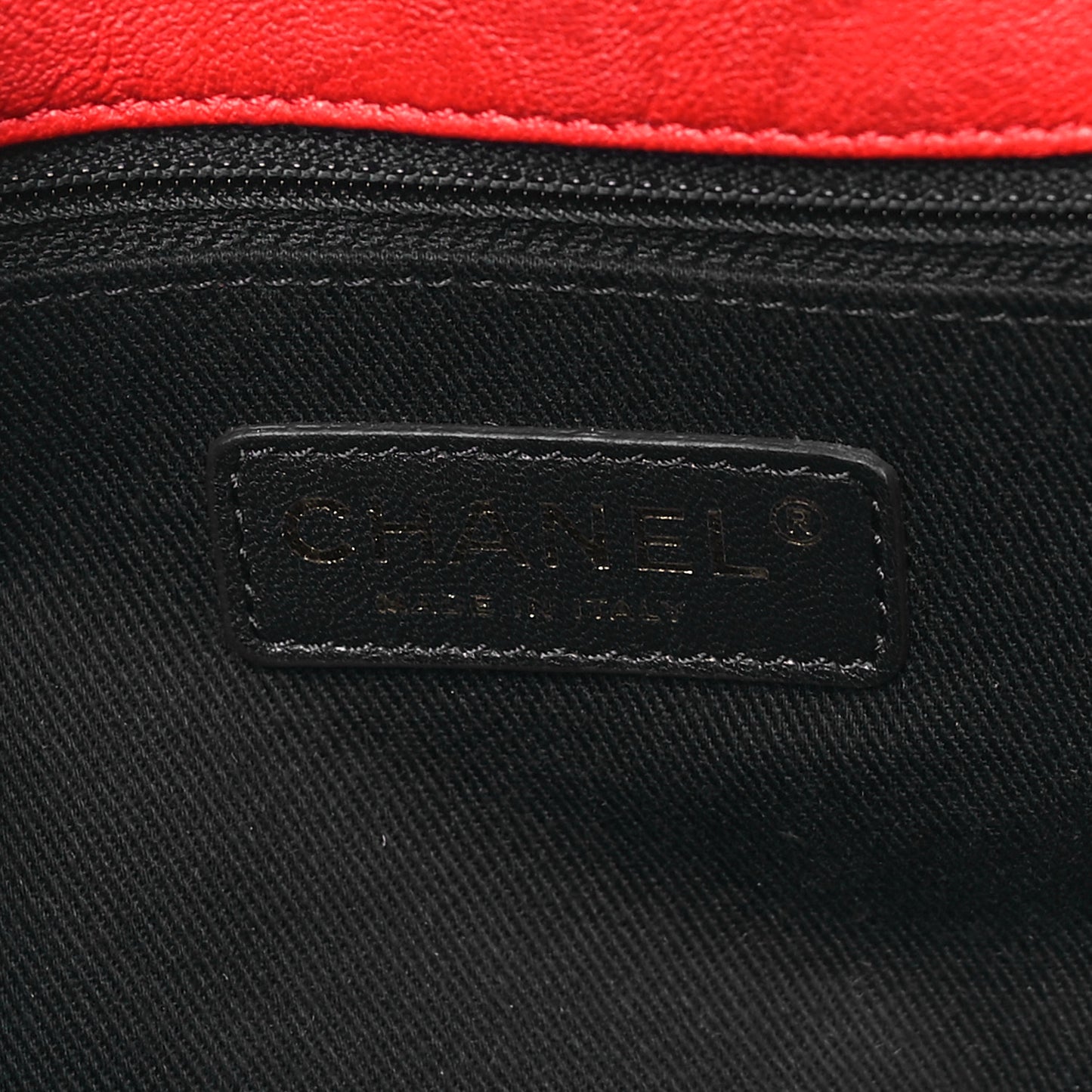 Calfskin Surpique Chevron Medium Flap Red