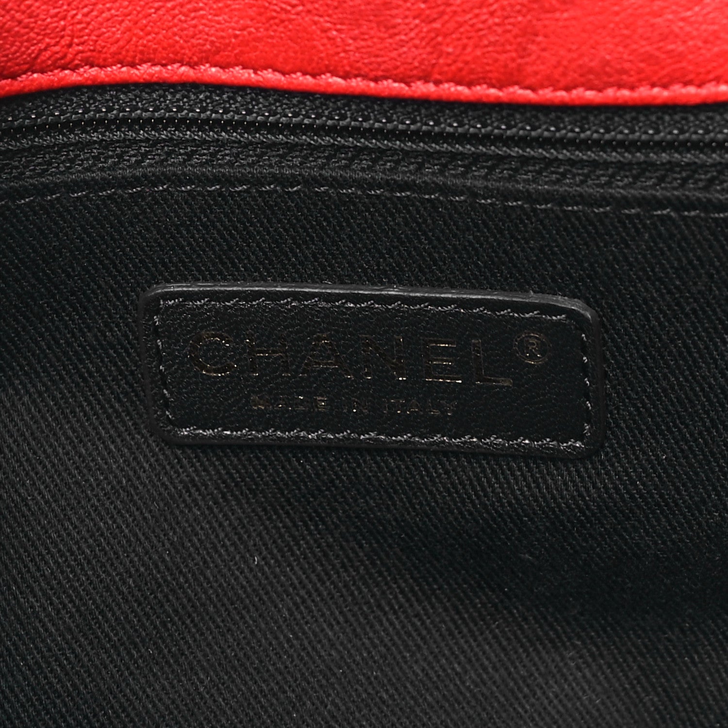 Chanel Calfskin Surpique Chevron Medium Flap Red 6 of 10