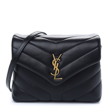 Saint Laurent Calfskin Y Quilted Monogram Toy Loulou Crossbody Bag Black 1 of 8