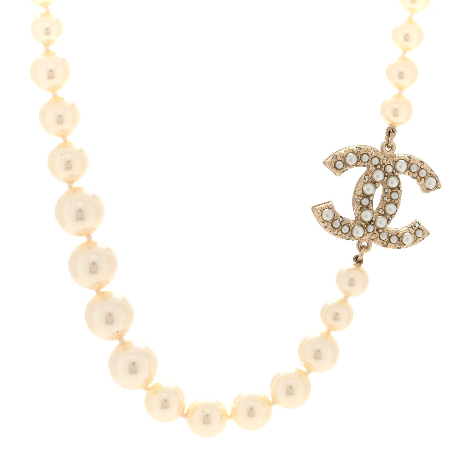Chanel Pearl CC 100th Anniversary Necklace Light Gold 1 of 5