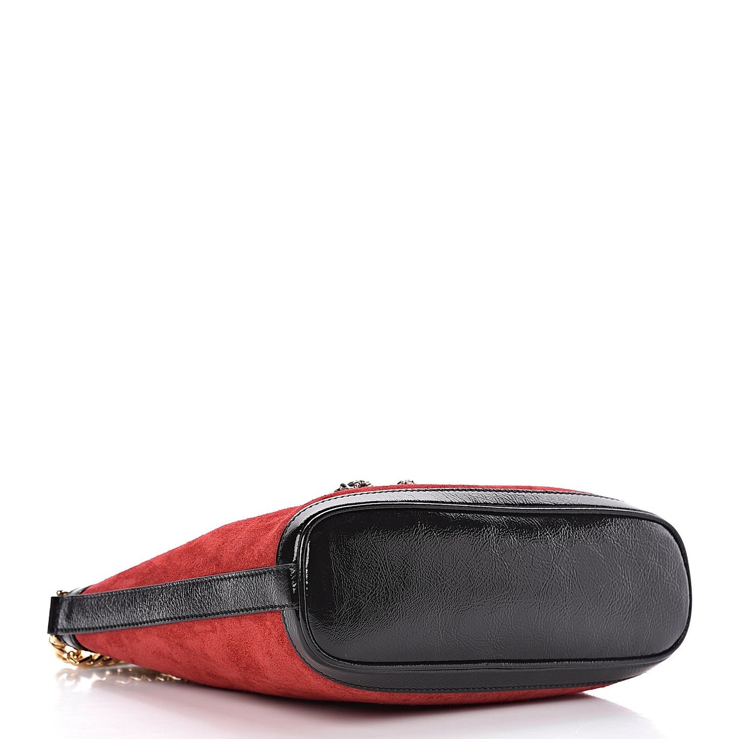Suede Patent Medium Dionysus Bucket Bag Red