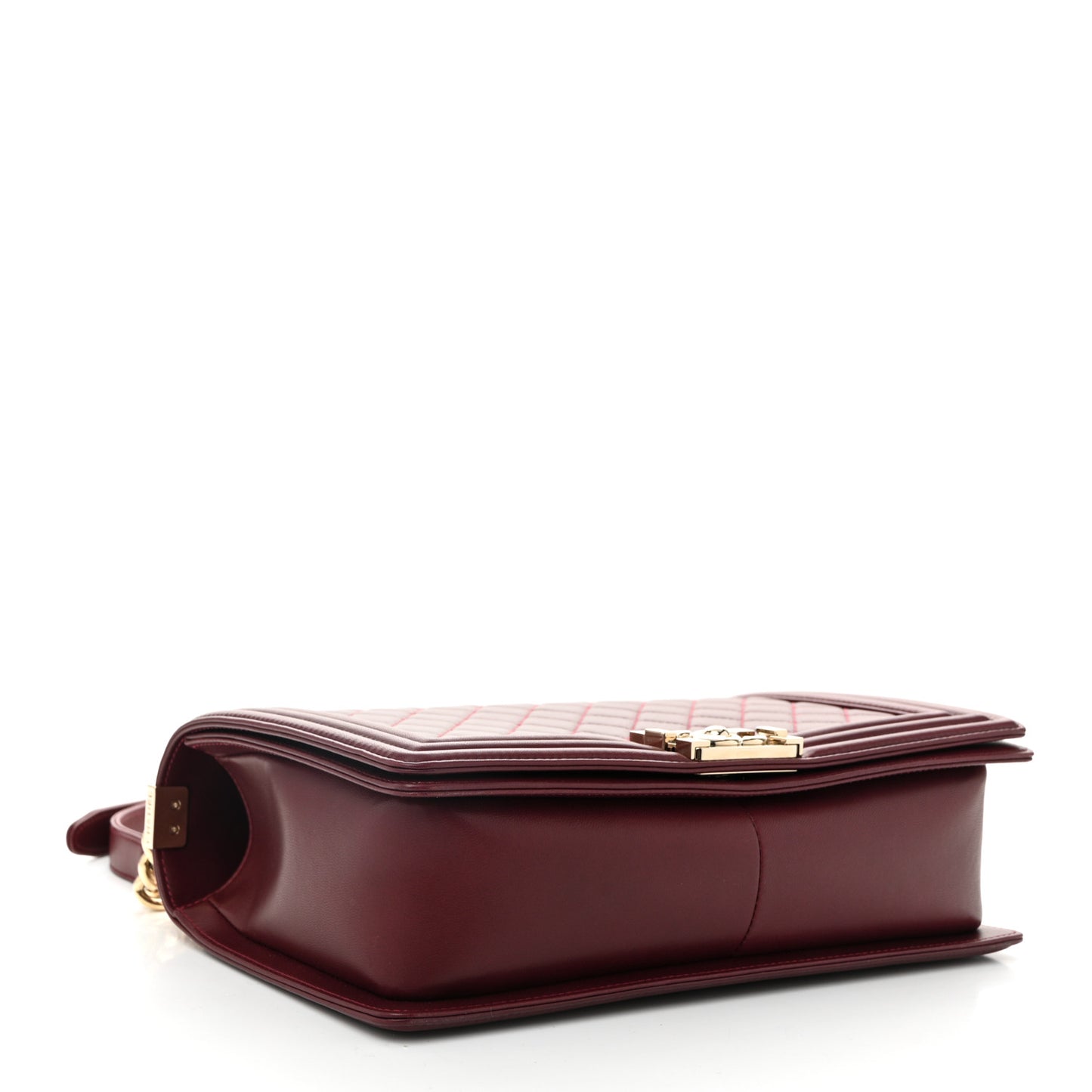 Lambskin Quilted New Medium Boy Flap Dark Red