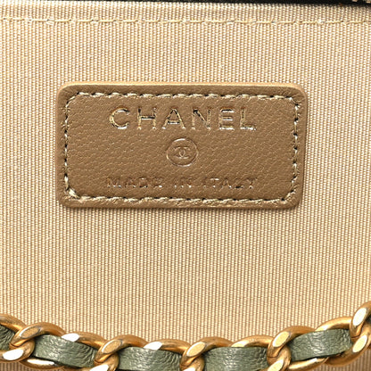 Chanel Lambskin Quilted Small Pearl Crush Vanity Case With Chain  Green 7 of 12