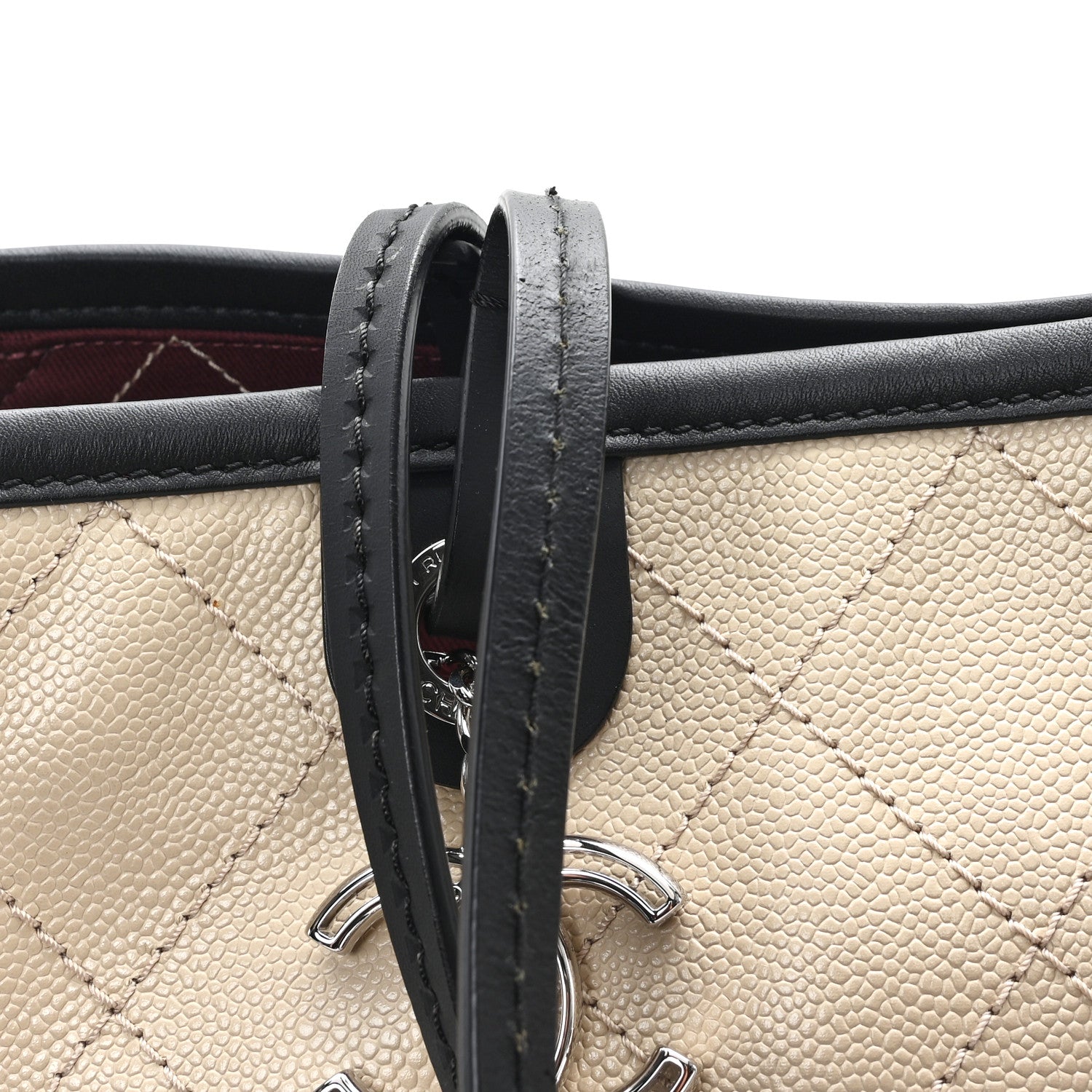 Chanel Grained Calfskin Medium Fever Shopping Tote Beige 12 of 13
