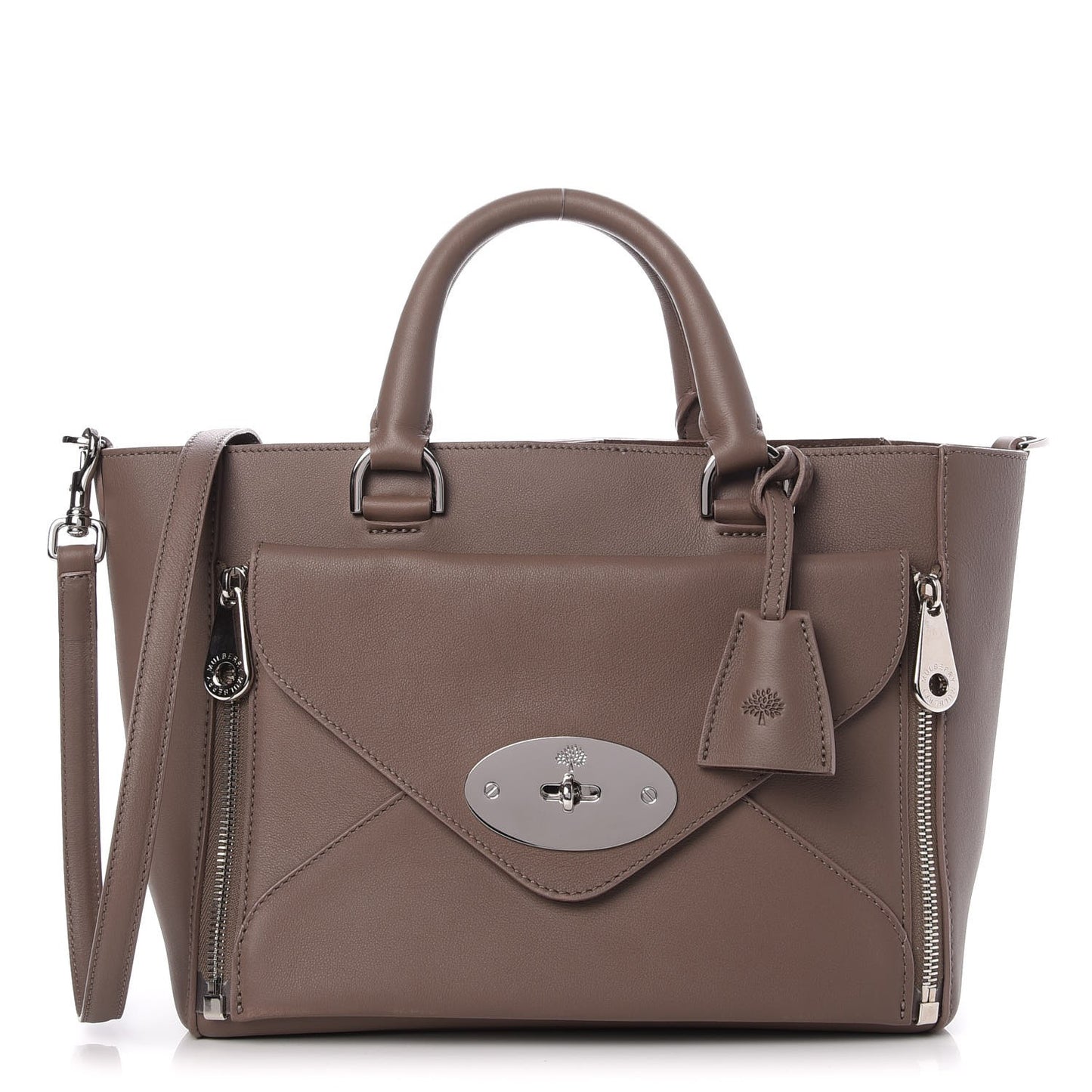 Silky Calf Small Willow Tote Taupe