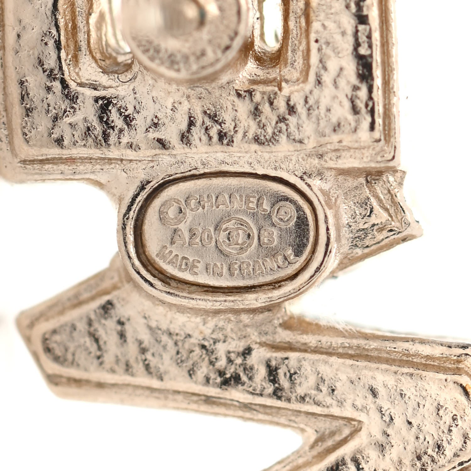 Chanel Crystal Pearl Signature Stud Earrings Gold 4 of 4