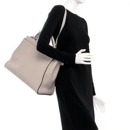 Fendi Vitello Seta Plexiglass Granite Large Peekaboo Iconic Satchel Polvere 2 of 9