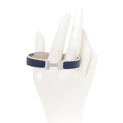 Hermes Matte Enamel Narrow Clic Clac HH Bracelet T6 Bleu Biarritz 2 of 6