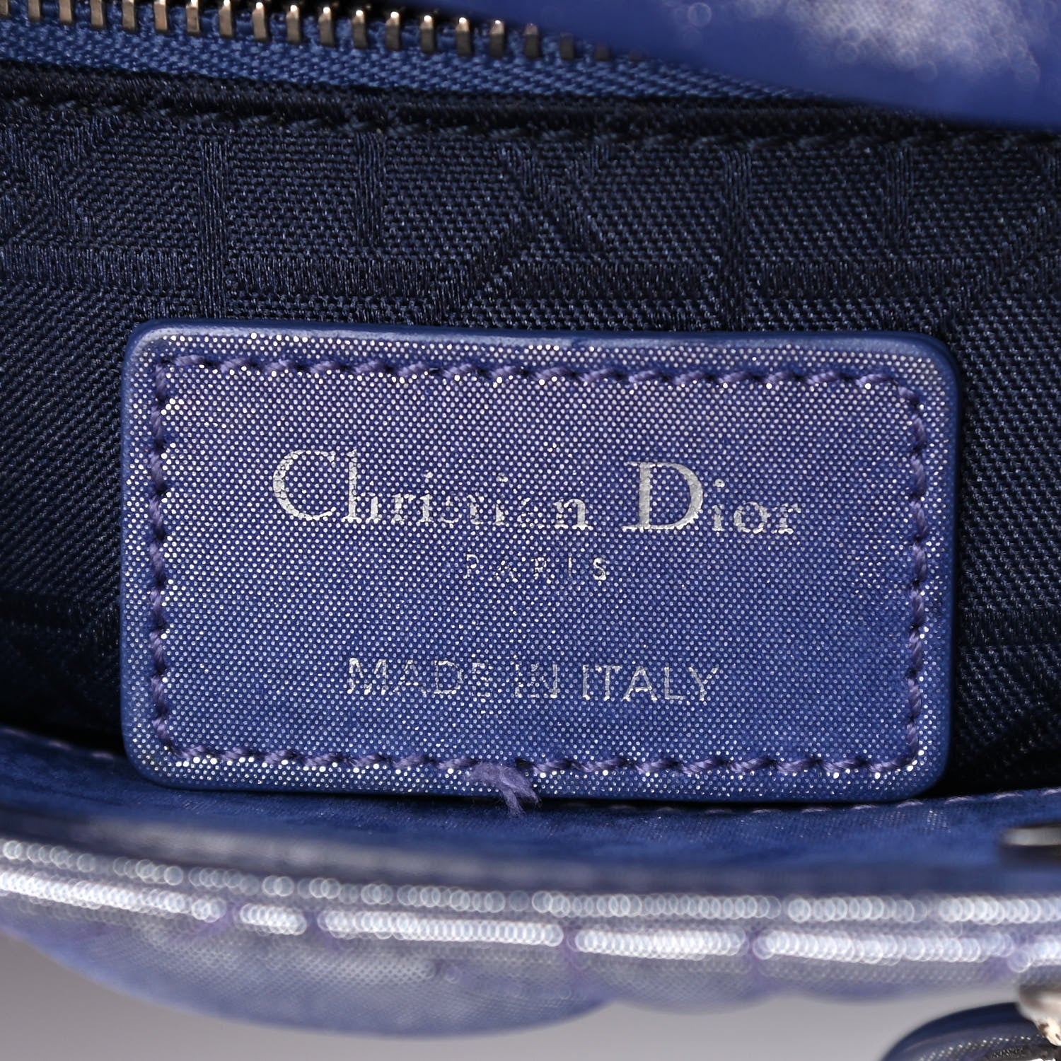 Christian Dior Metallic Lambskin Cannage Mini Lady Dior Dew Bleu 5 of 11