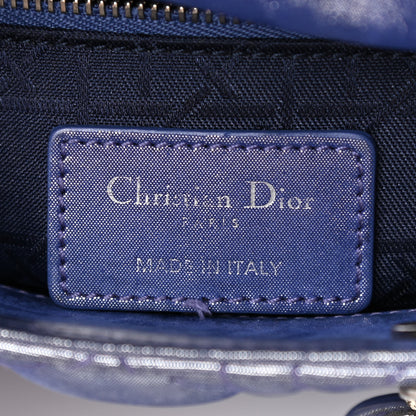 Christian Dior Metallic Lambskin Cannage Mini Lady Dior Dew Bleu 5 of 11