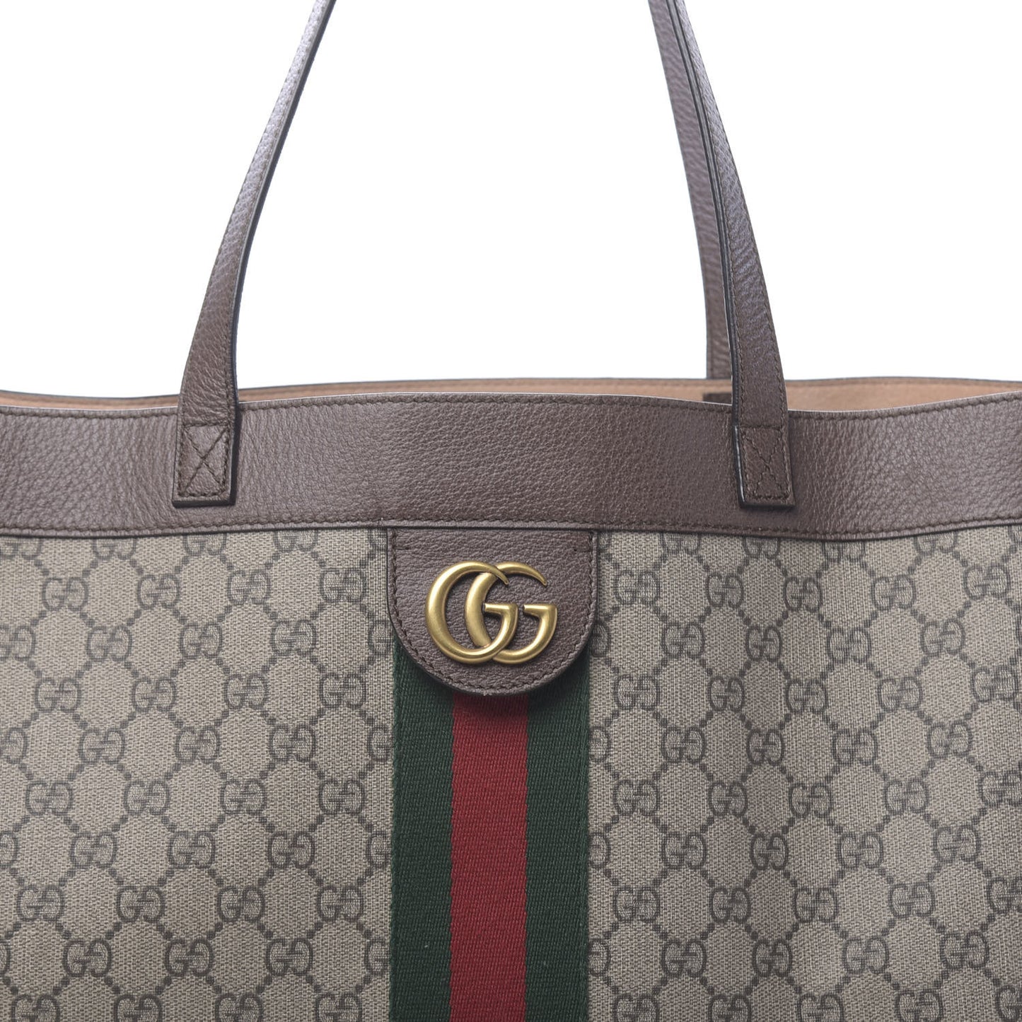GG Supreme Monogram Web Ophidia Tote Brown