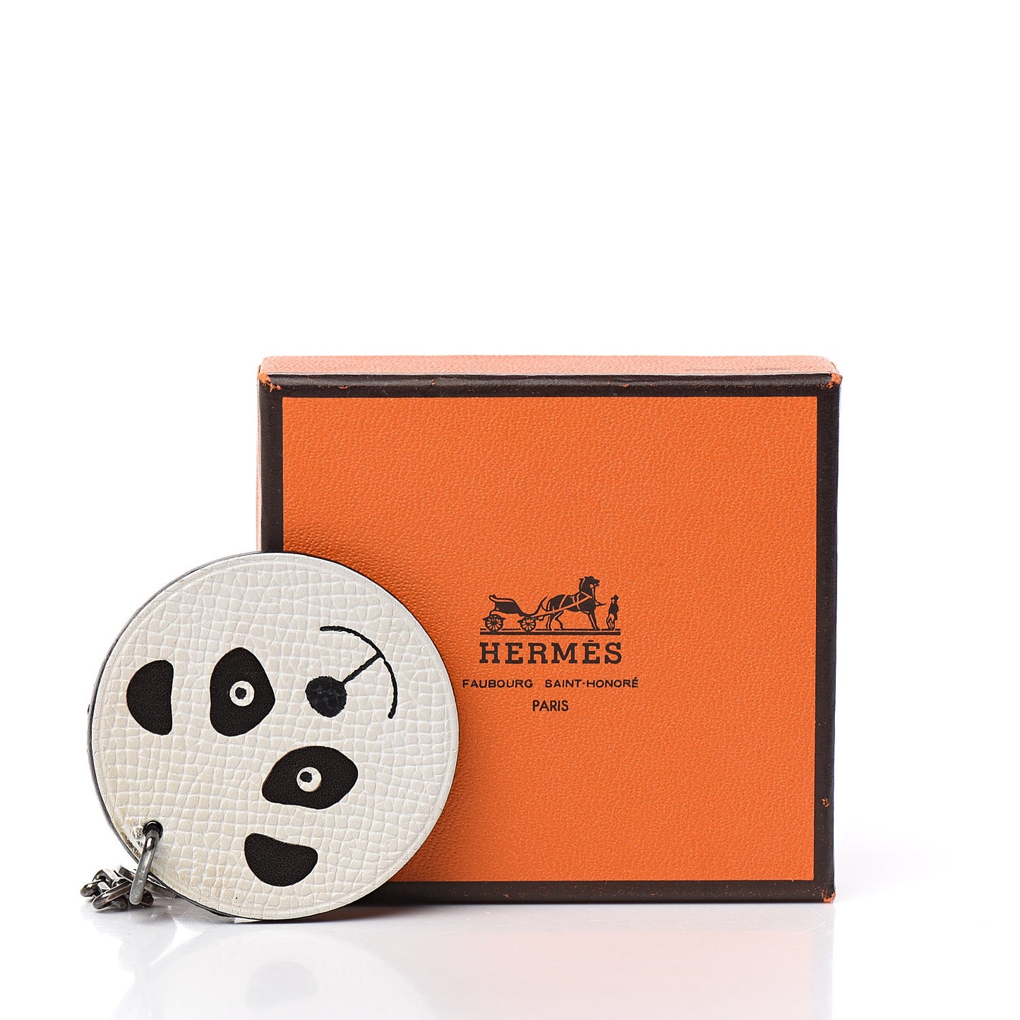 Epsom Panda Key Chain Bag Charm Black White