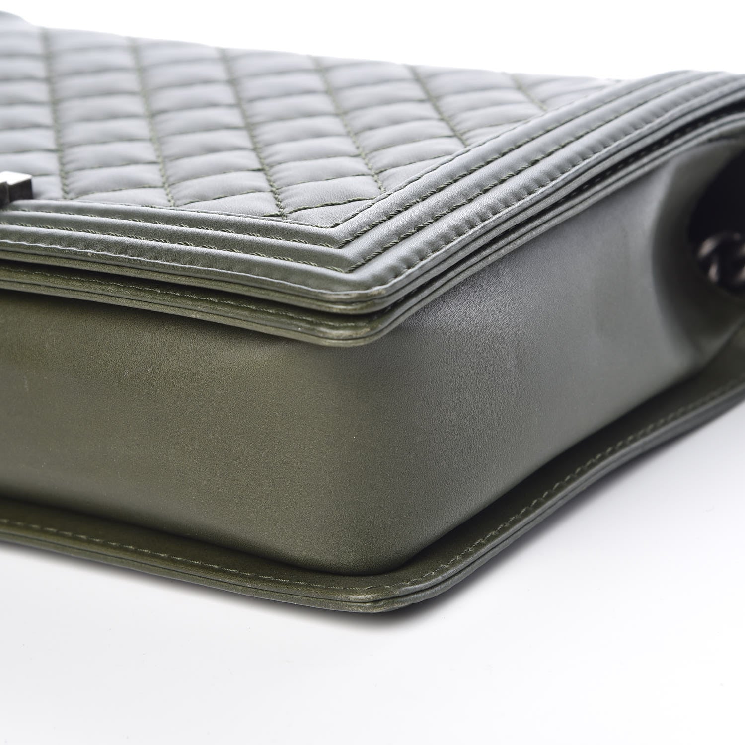 Chanel Calfskin Quilted Large Boy Flap Green 11 of 11