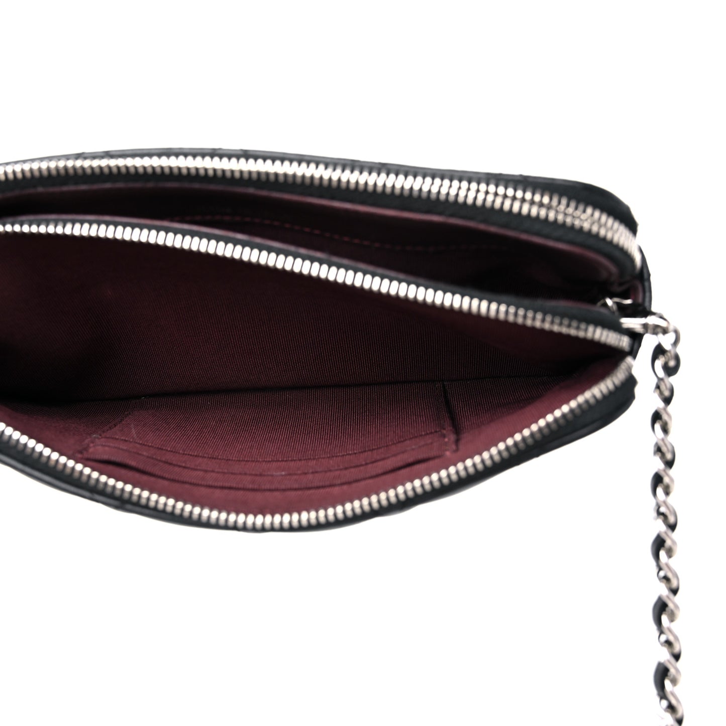 Lambskin Quilted Small Clutch With Chain Black