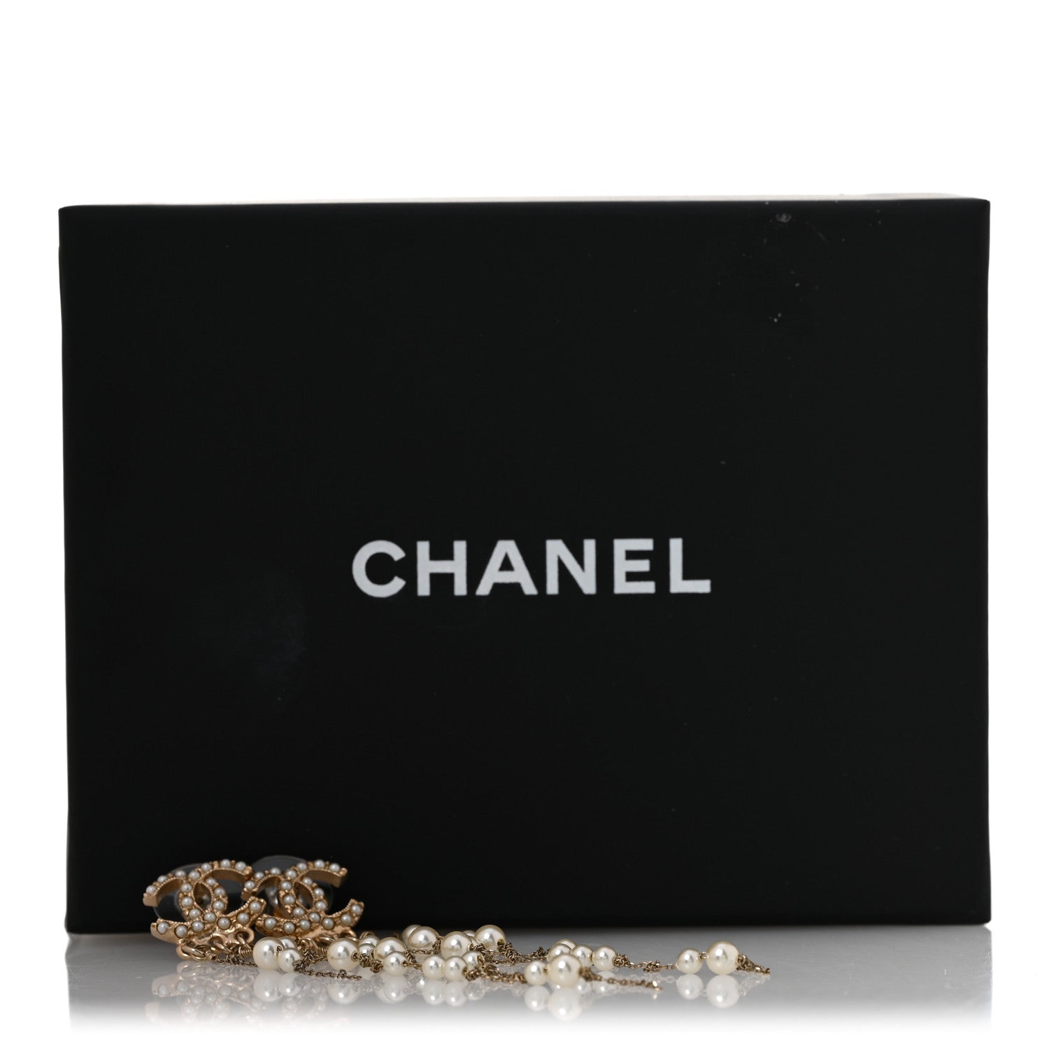 Chanel Pearl CC Long Chain Drop Earrings Gold 5 of 5