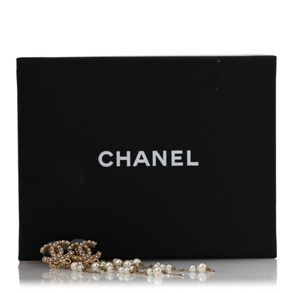 Chanel Pearl CC Long Chain Drop Earrings Gold 5 of 5