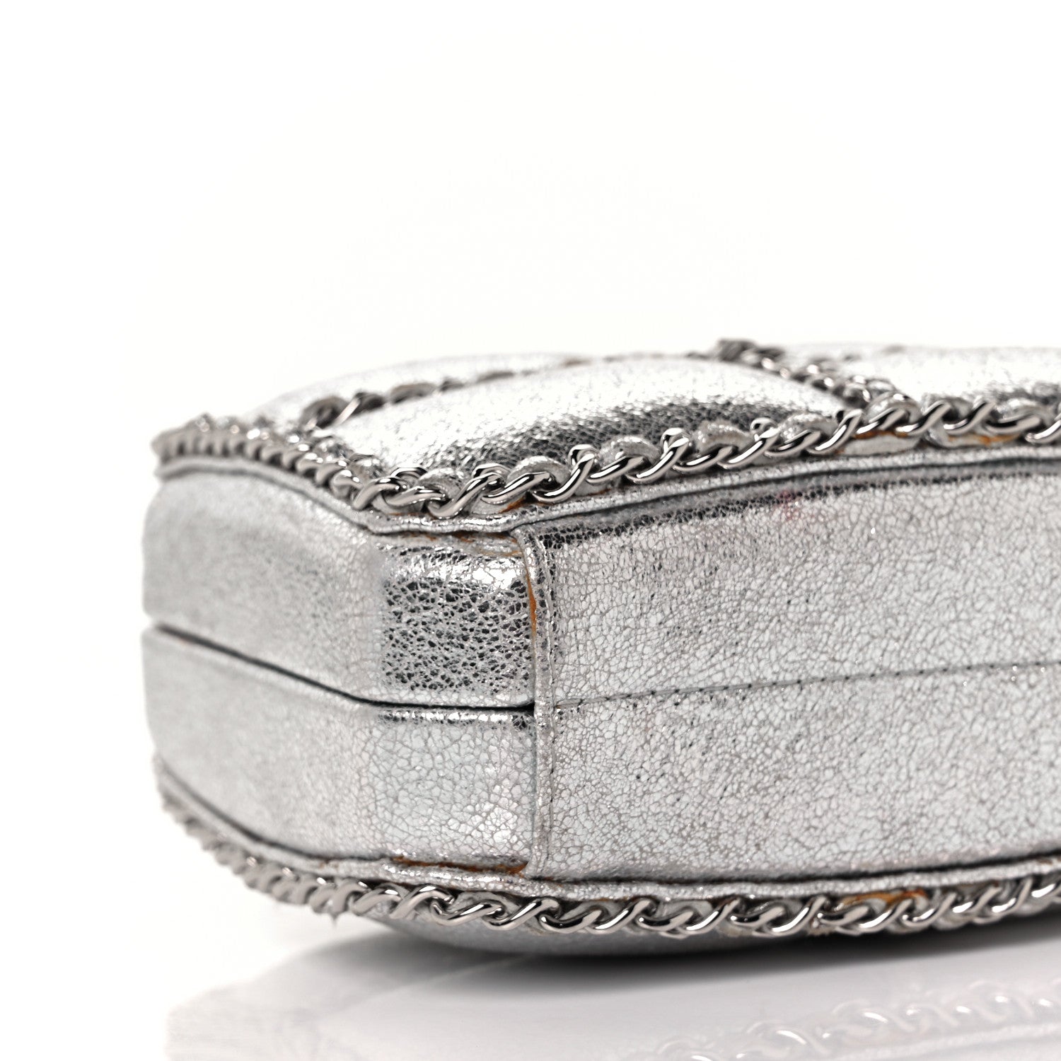 Chanel Metallic Lambskin Minaudiere Clutch Silver 7 of 10