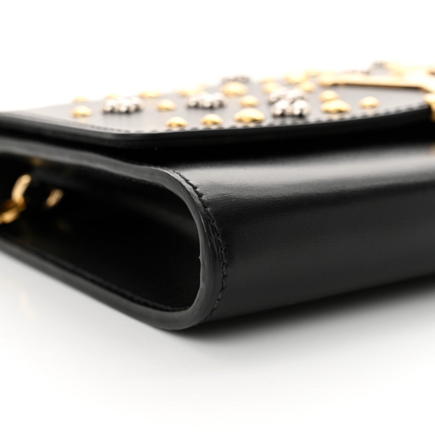 Louis Vuitton Calfskin Studded Louise Chain GM Black 8 of 12