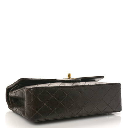 Chanel Lambskin Quilted Medium Double Flap Dark Brown 4 of 11