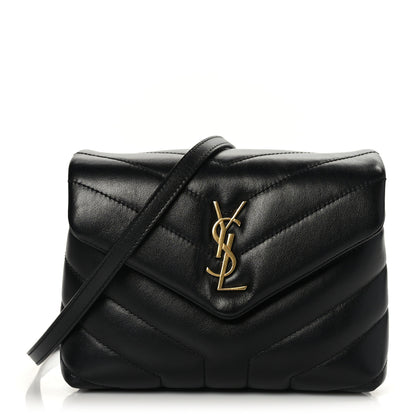 Saint Laurent Calfskin Y Quilted Monogram Toy Loulou Crossbody Bag Black 1 of 9
