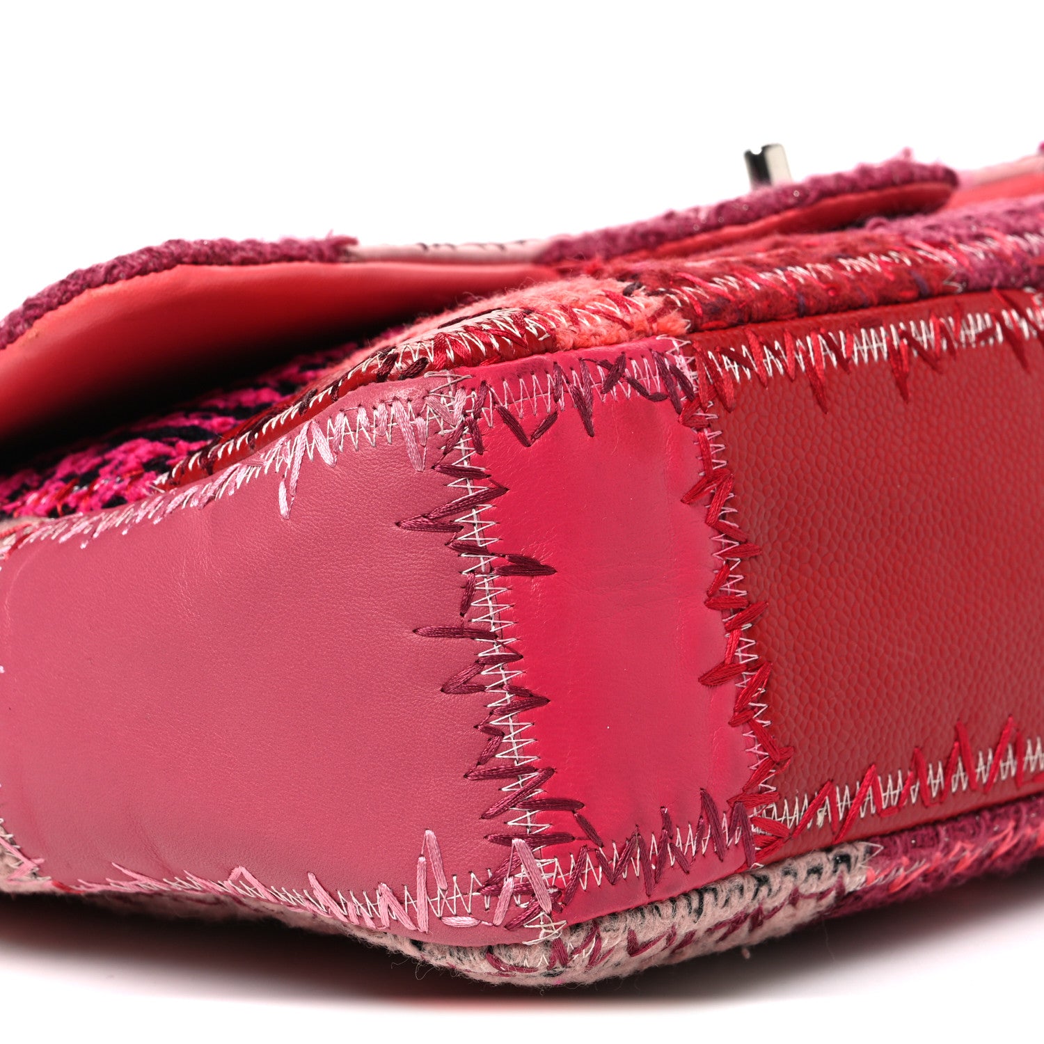Chanel Tweed Patchwork Jumbo Single Flap Pink 9 of 12