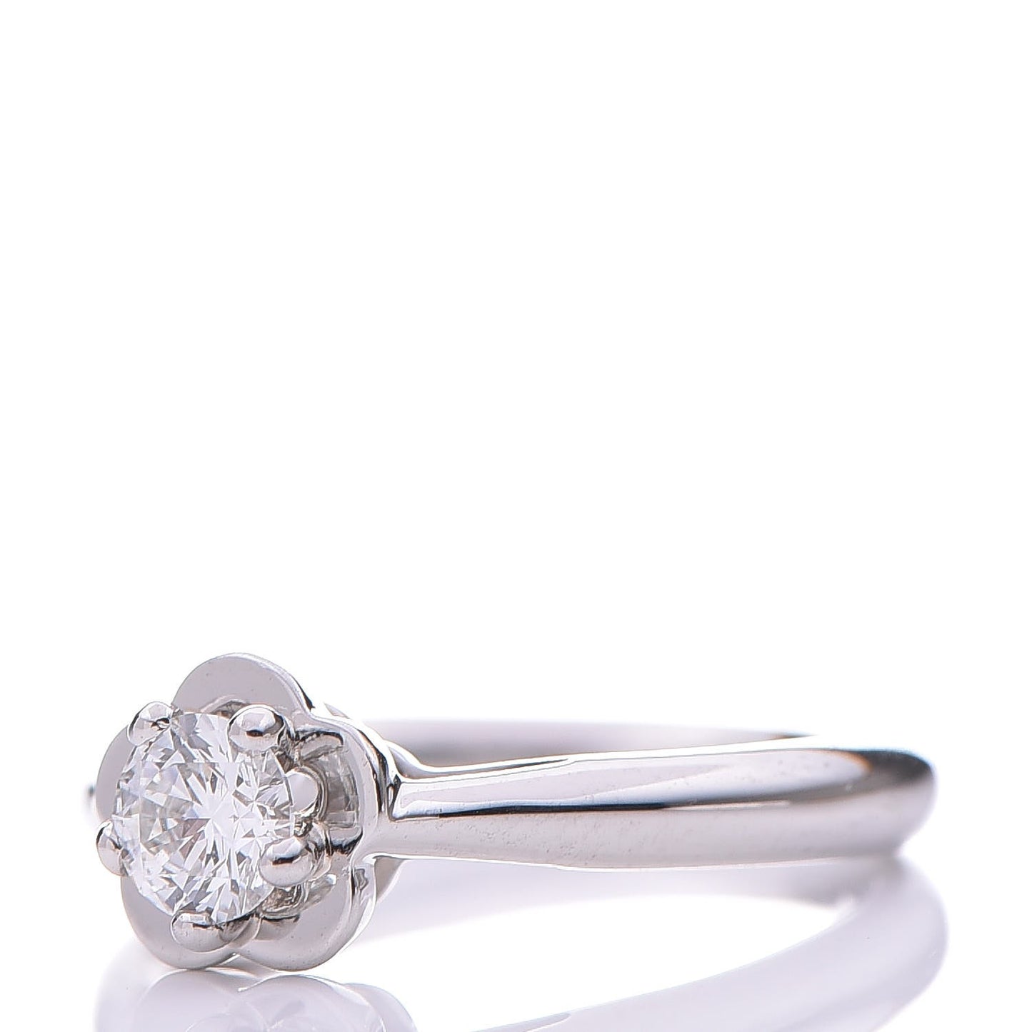 Platinum Diamond Camellia Solitaire Ring 44 3