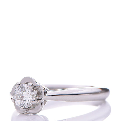 Chanel Platinum Diamond Camellia Solitaire Ring 44 3 3 of 6