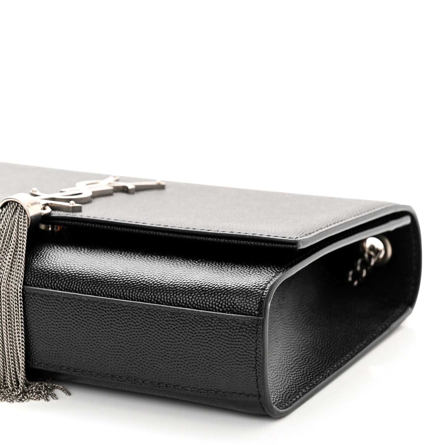 Saint Laurent Smooth Calfskin Medium Classic Monogram Kate Tassel Satchel Black 10 of 11