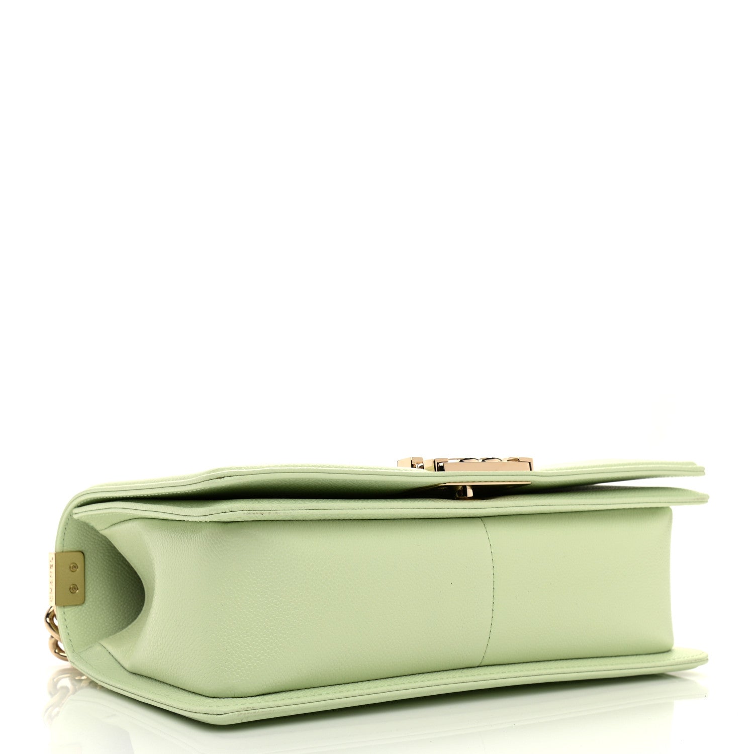 Chanel Caviar Chevron Quilted Medium Boy Flap Light Green 4 of 11