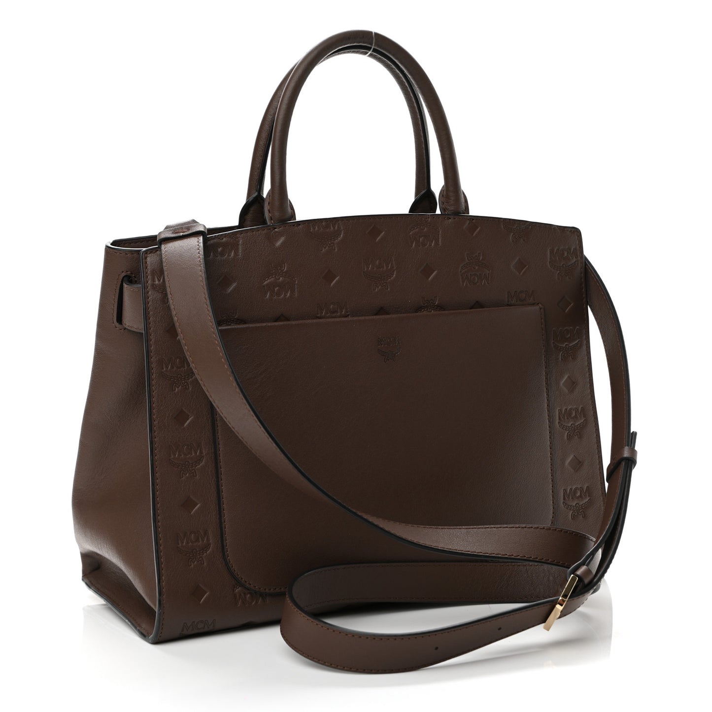 Calfskin Ottomar Monogram Medium Essential Tote Chestnut