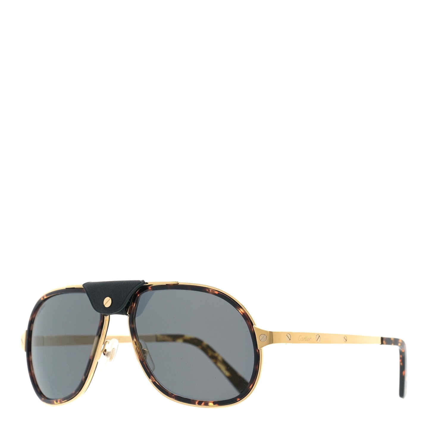 Santos de Cartier Sunglasses Havana Gold Grey