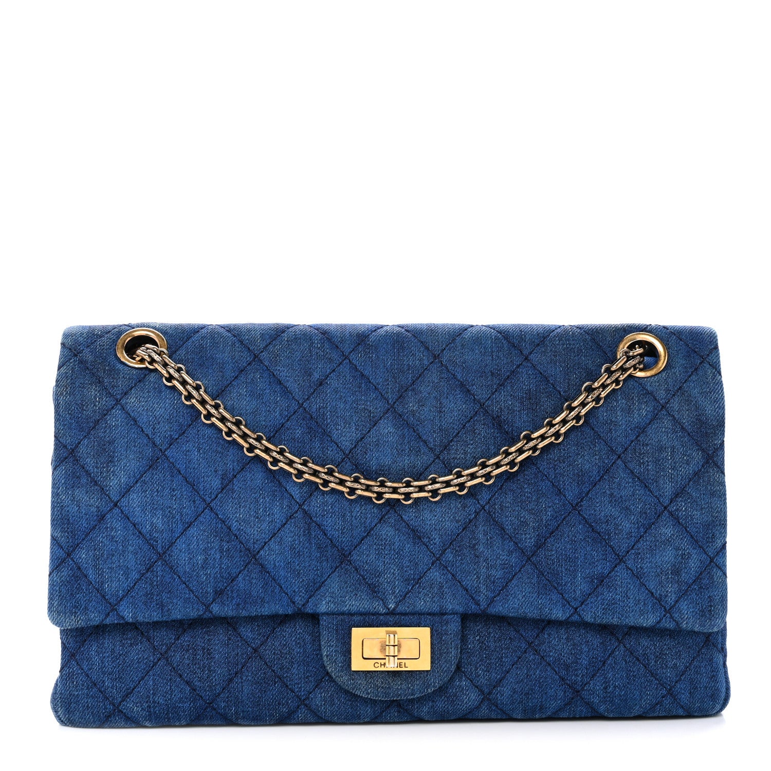 Chanel Denim Quilted 2.55 Reissue 226 Double Flap Blue 1 of 13
