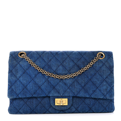 Chanel Denim Quilted 2.55 Reissue 226 Double Flap Blue 1 of 13