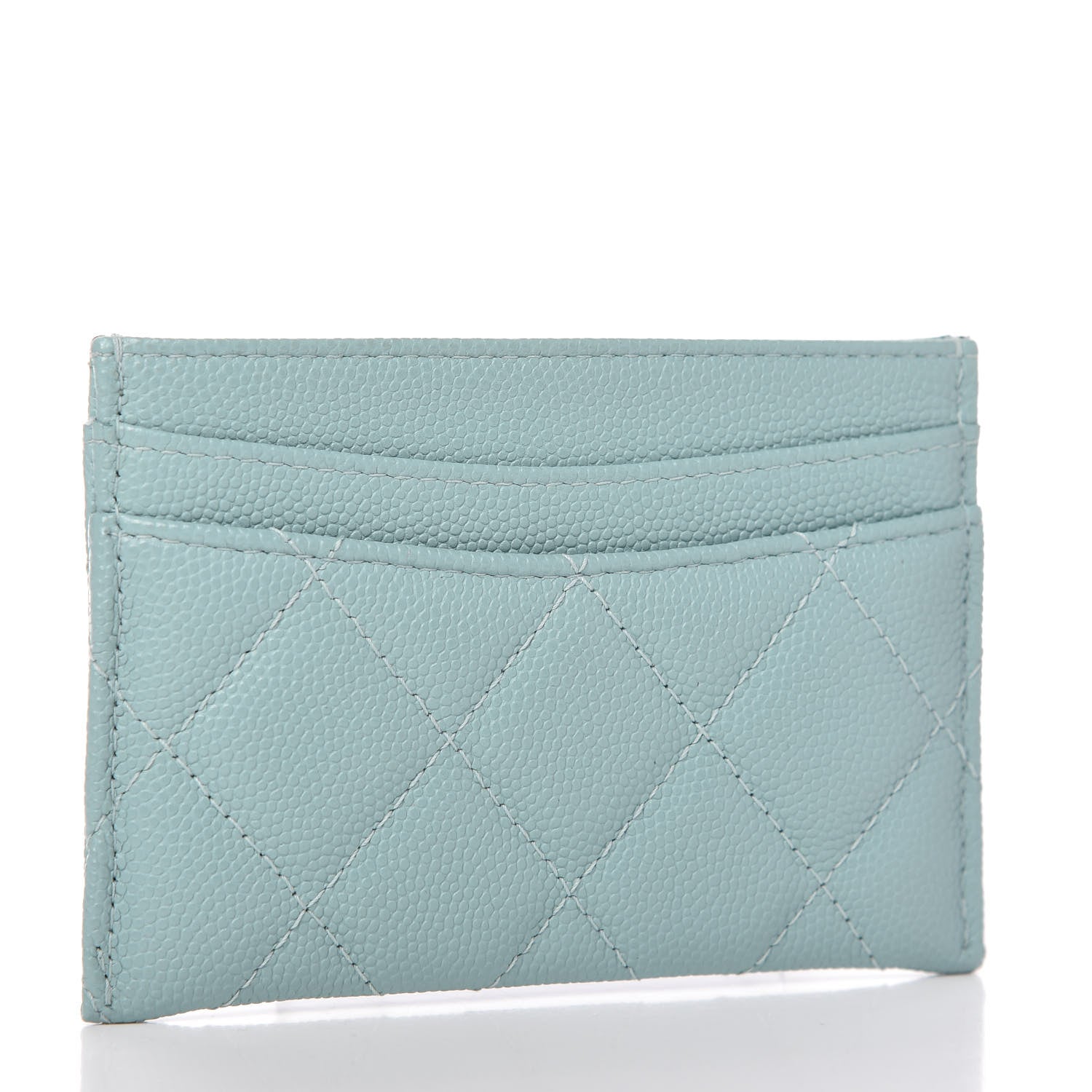 Chanel Caviar Quilted Card Holder Light Blue 3 of 9