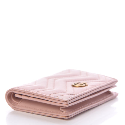 Gucci Calfskin Matelasse GG Marmont Card Case Perfect Pink 4 of 6