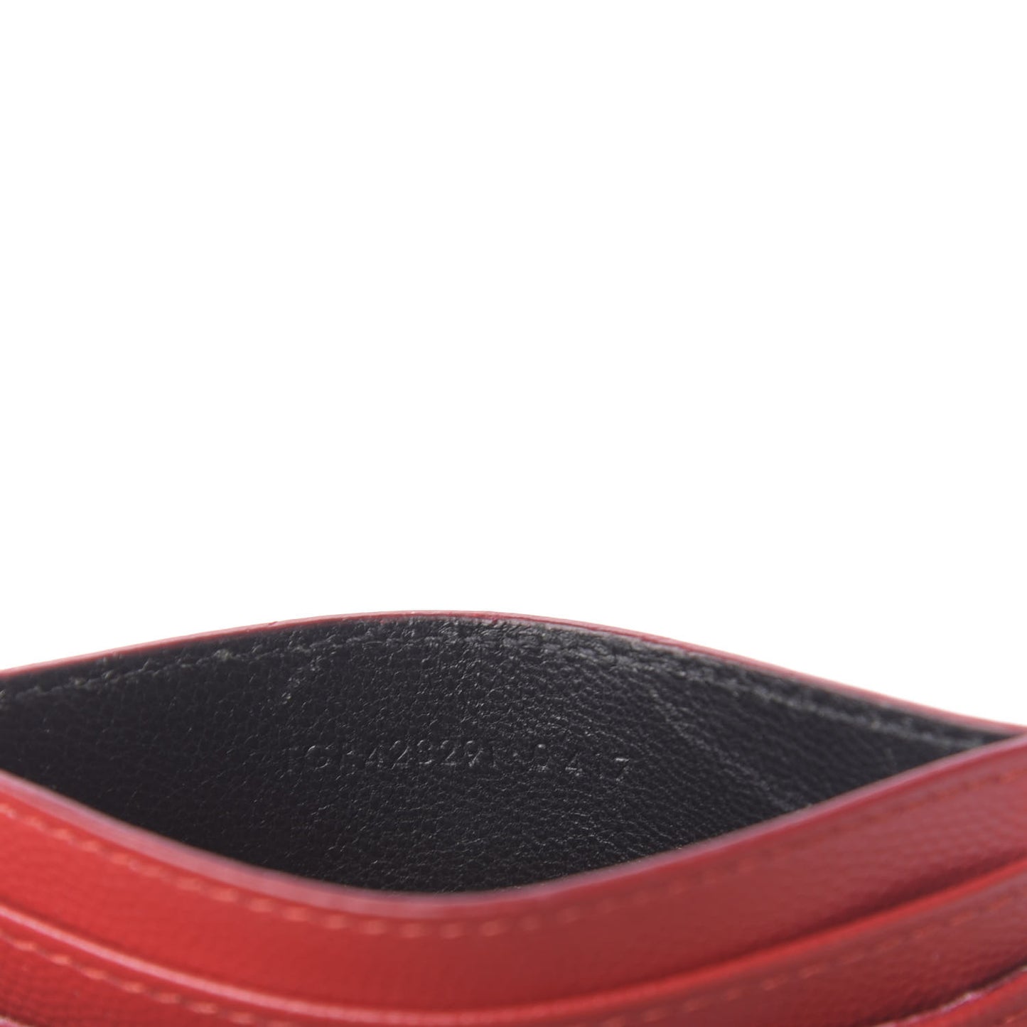 Grain De Poudre Matelasse Chevron Monogram Credit Card Case New Red