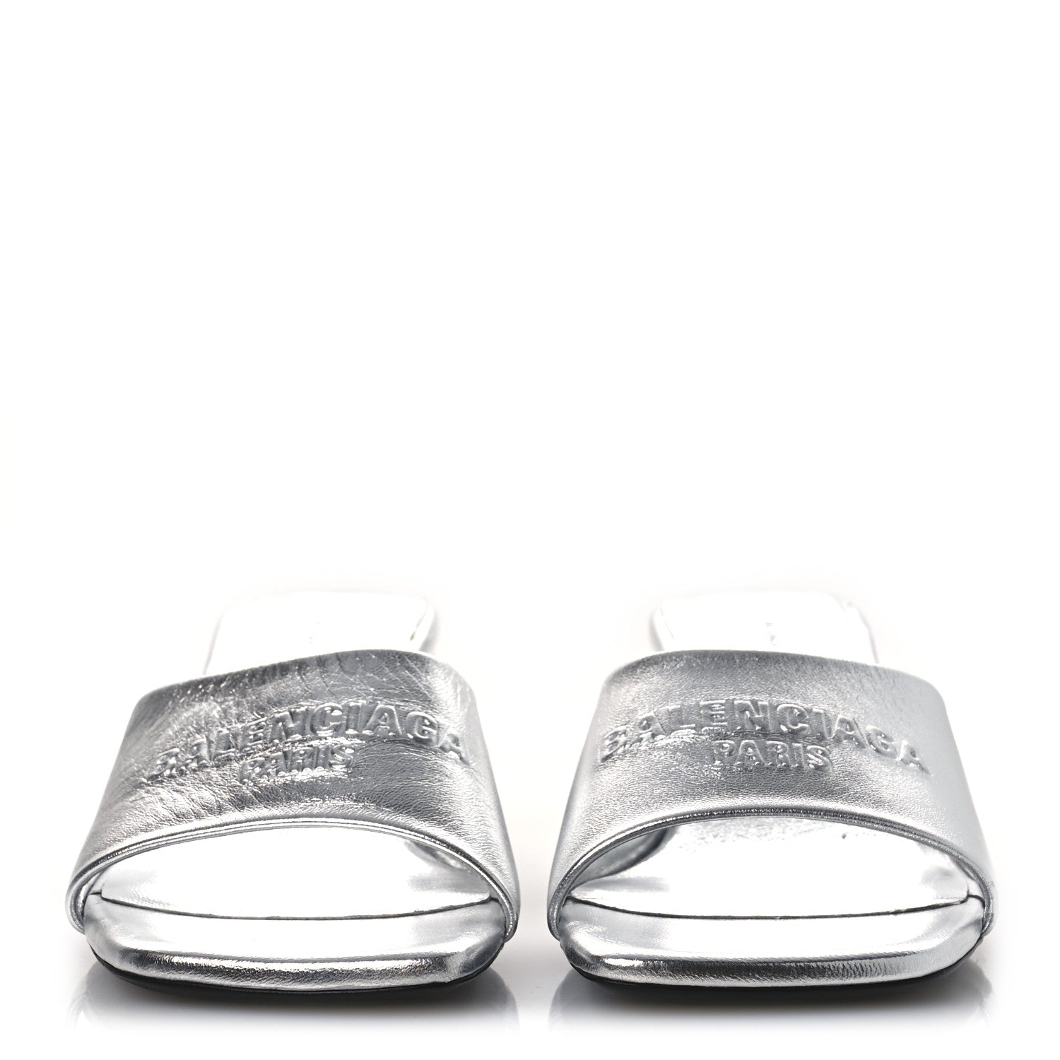 Balenciaga Metallic Sheepskin Duty Free 70mm Sandals 39 Silver 3 of 13