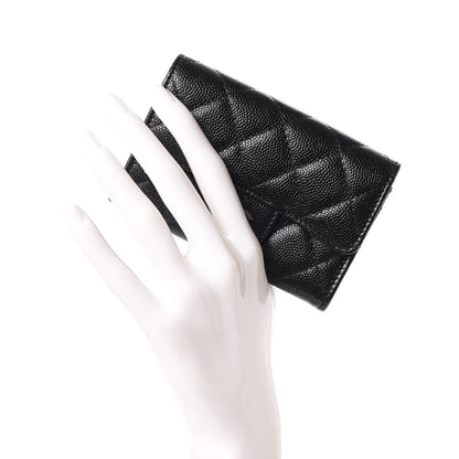 Chanel Iridescent Caviar Flap Quilted Card Holder Black 2 of 9