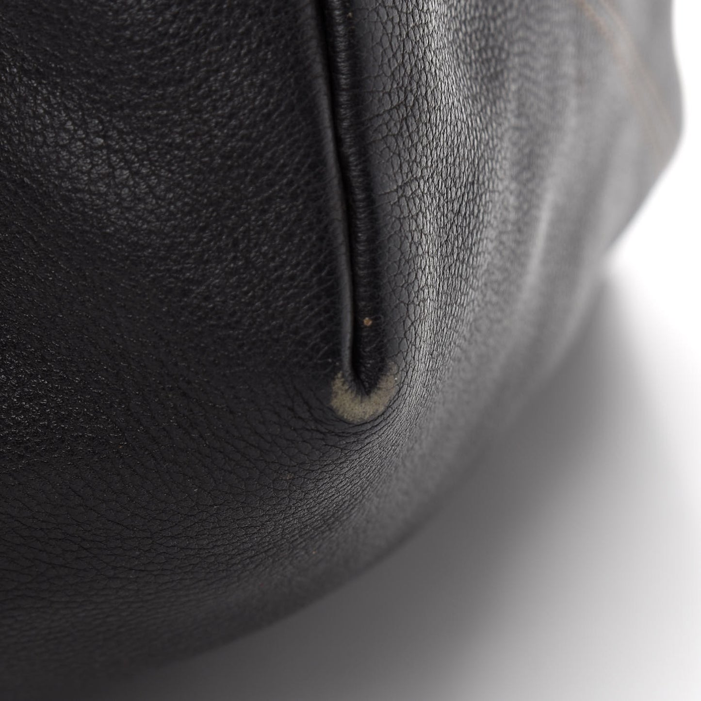 Grained Calfskin CC Drawstring Bucket Bag Black