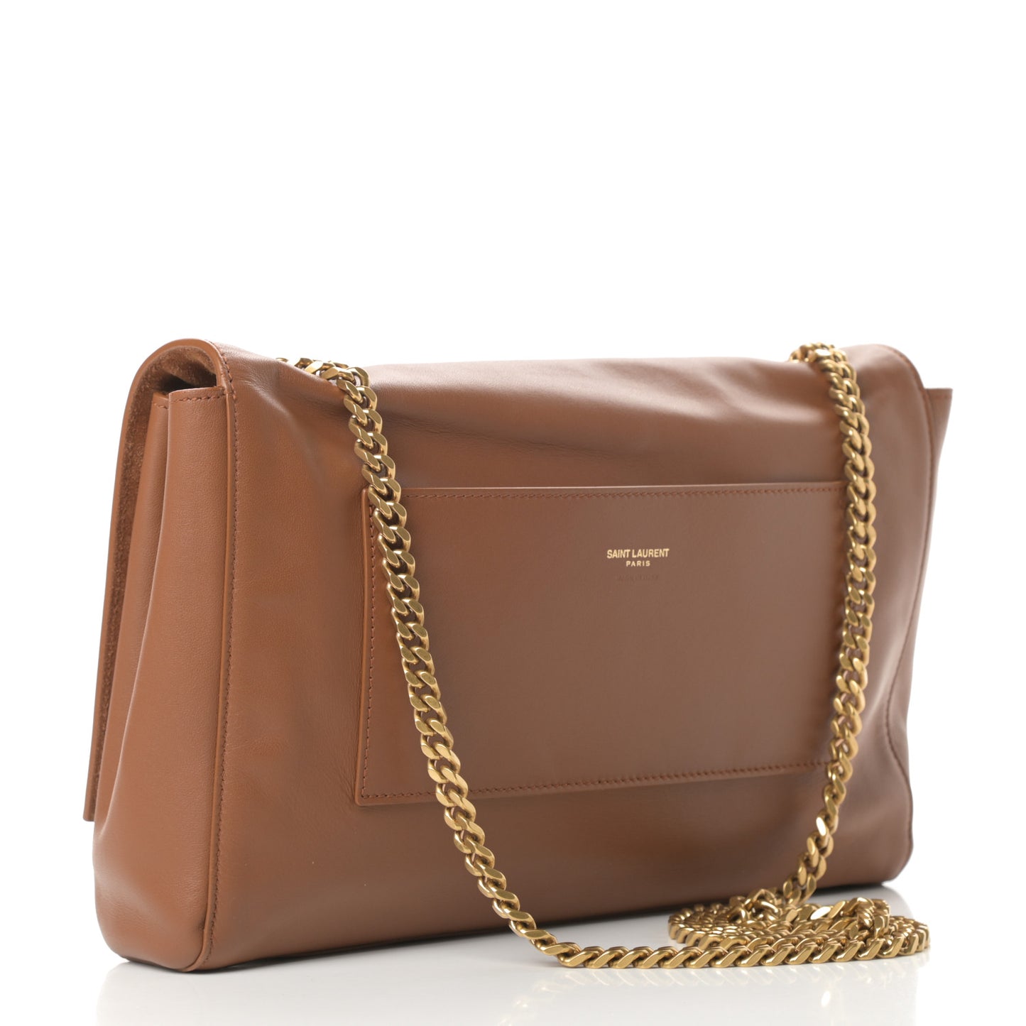 Smooth Calfskin Suede Medium Reversible Monogram Kate Satchel Light Ochre