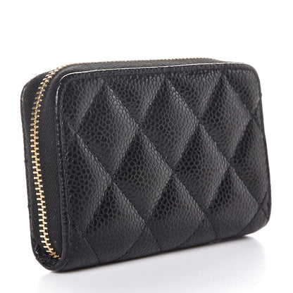 Chanel Caviar Quilted Zip Coin Purse Black 3 of 8