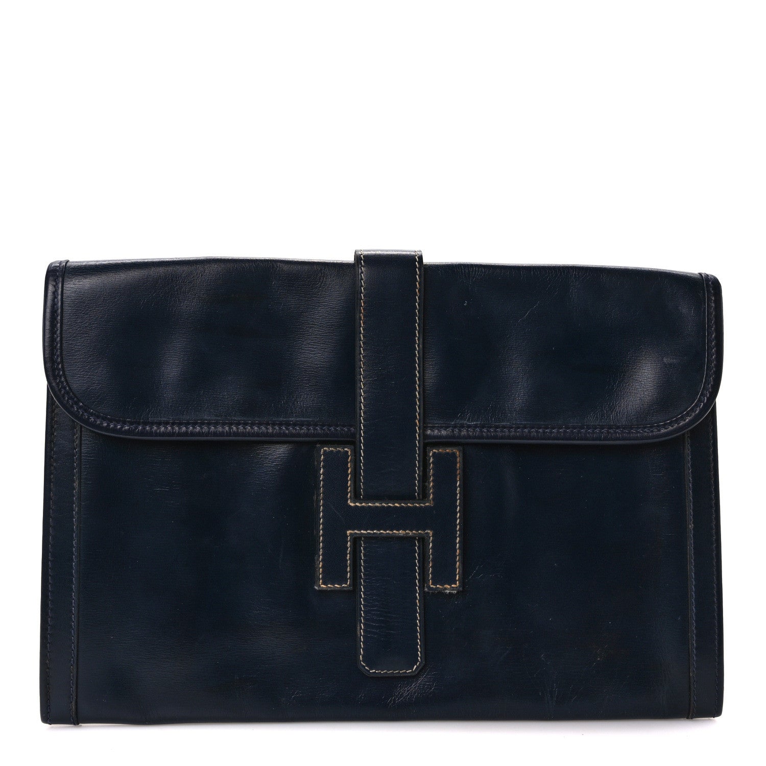 Hermes Box Jige PM Clutch Bleu Marine 1 of 8