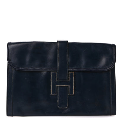 Hermes Box Jige PM Clutch Bleu Marine 1 of 8