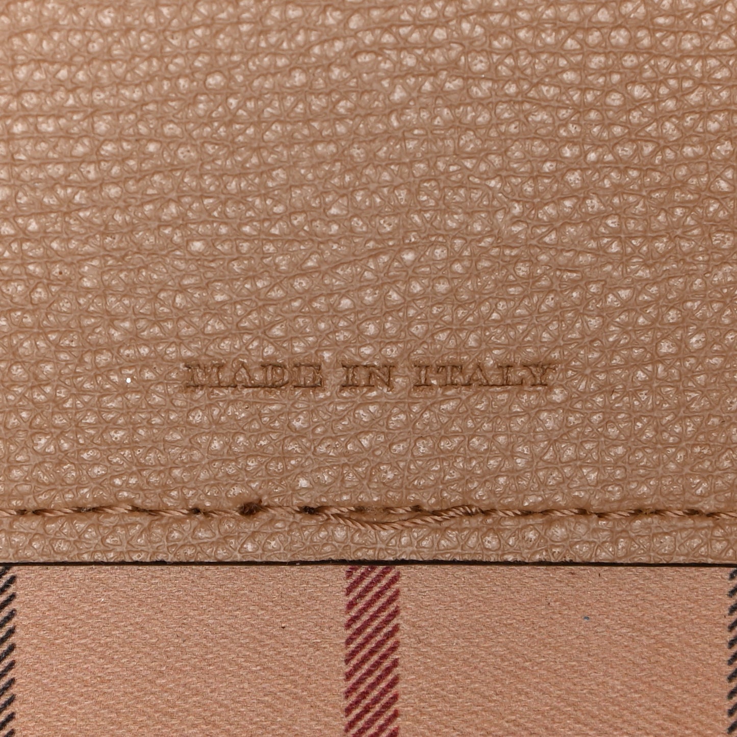 Grainy Calfskin Haymarket Check Medium Reversible Tote Camel