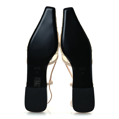 Gucci Suede Mesh Crystal GG Monogram Slingback Ballet Flats 39 Light Powder Skin Rose 7 of 13