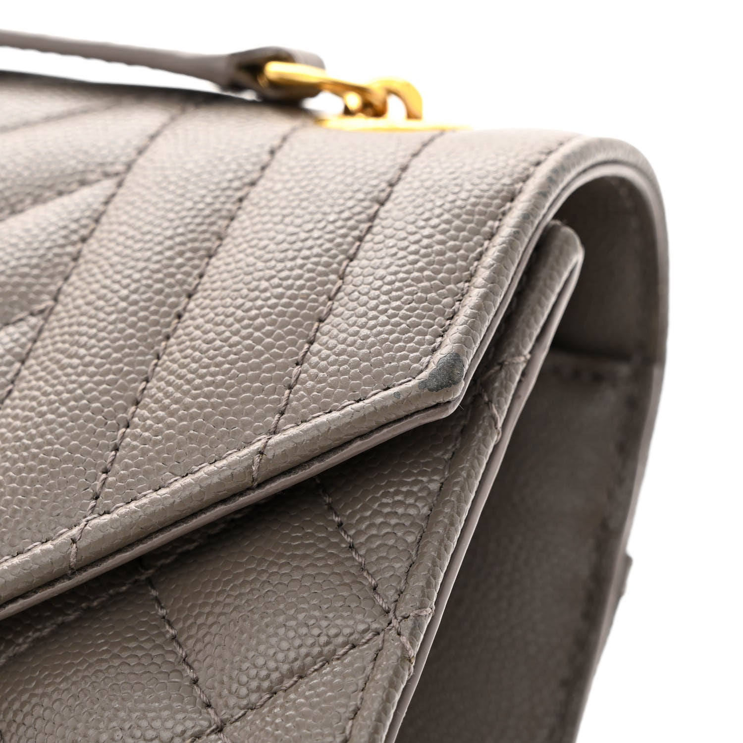 Saint Laurent Grain De Poudre Textured Mixed Matelasse Medium Triquilt Monogram Satchel Earth 12 of 16